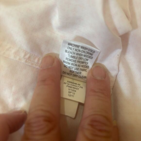 Banana Republic Mens White Pink Pattern Button Down Long Sleeve Shirt Sz Large - Picture 4 of 10